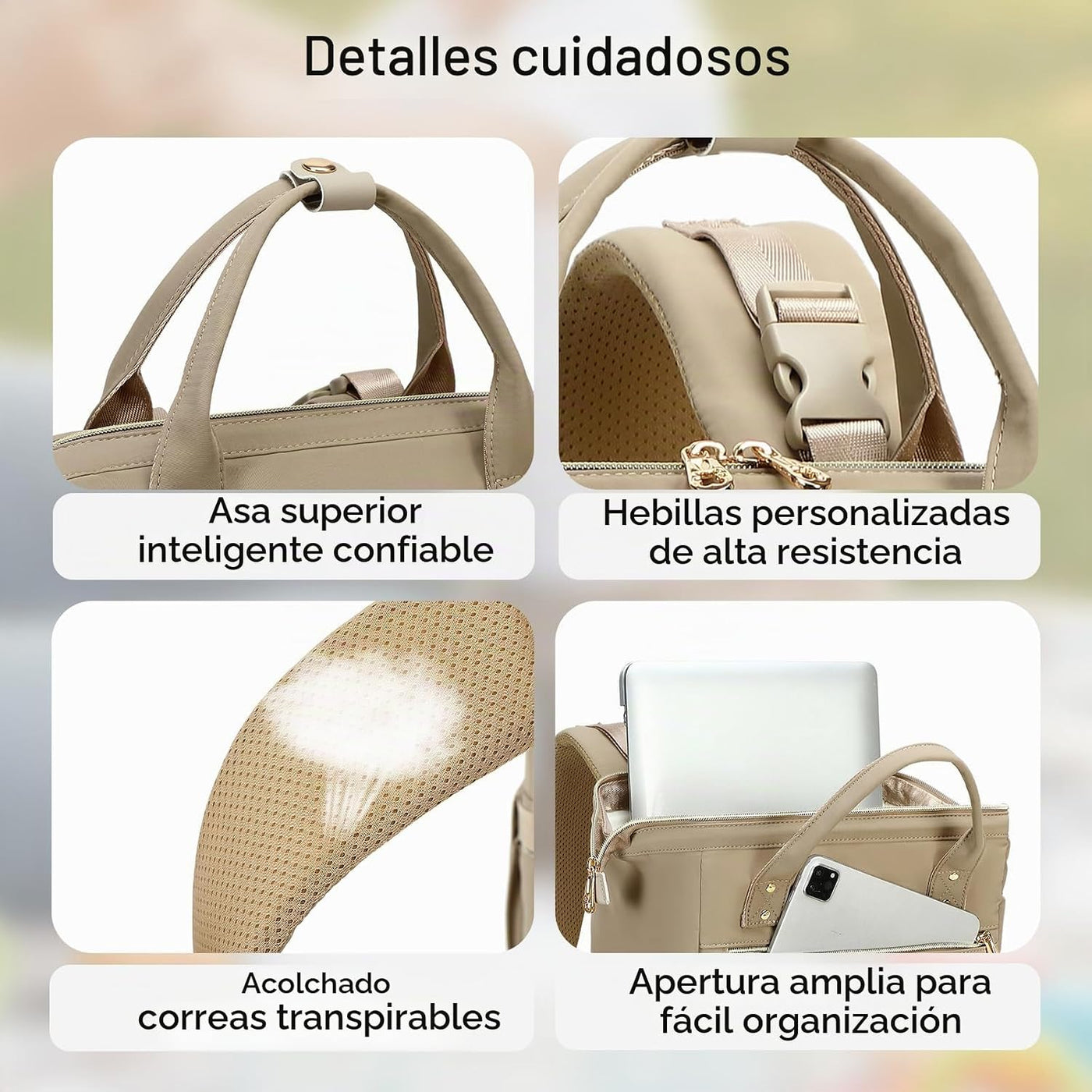 AIJIEKE Bolsa de pañales, mochila grande para pañales de bebé de gr...
