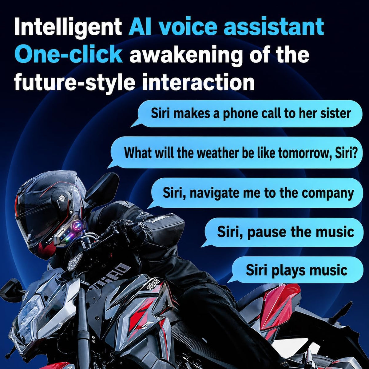 PUSABIYOU Casco inalámbrico de intercomunicación Bluetooth para mot...