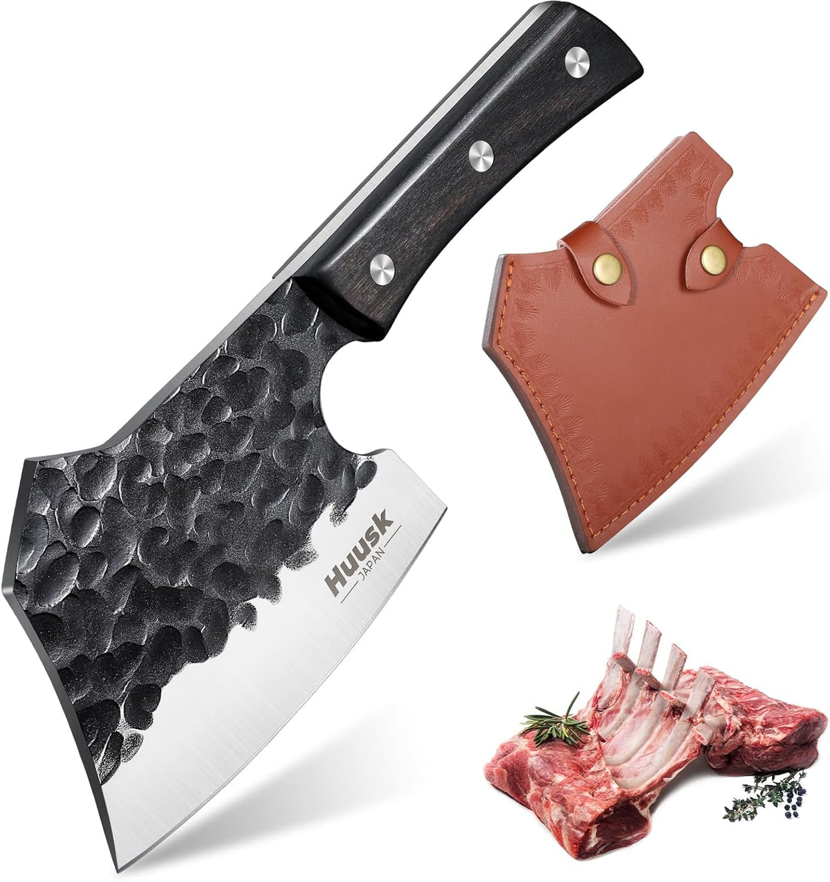 Huusk - Cuchillo de carnicero de alta resistencia, hacha de cocina...