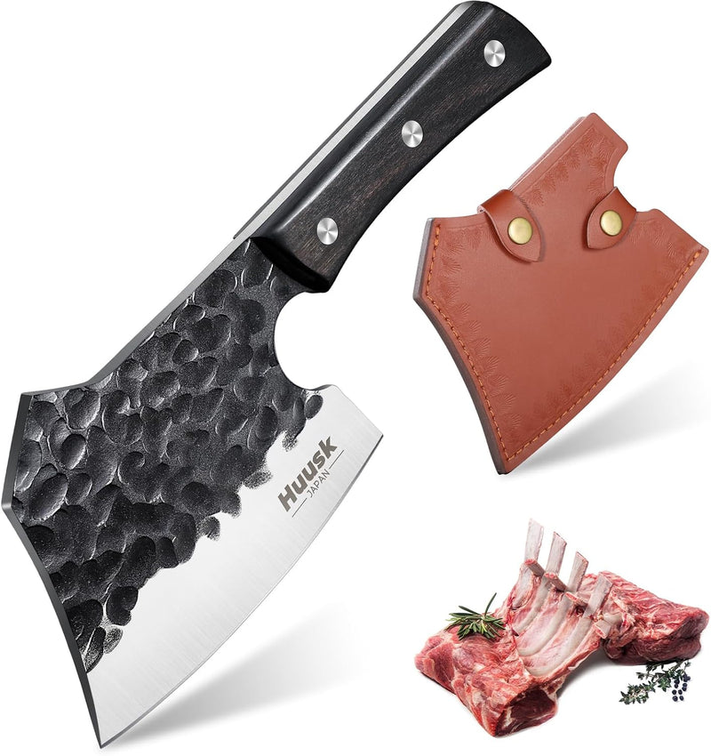 Huusk - Cuchillo de carnicero de alta resistencia, hacha de cocina...