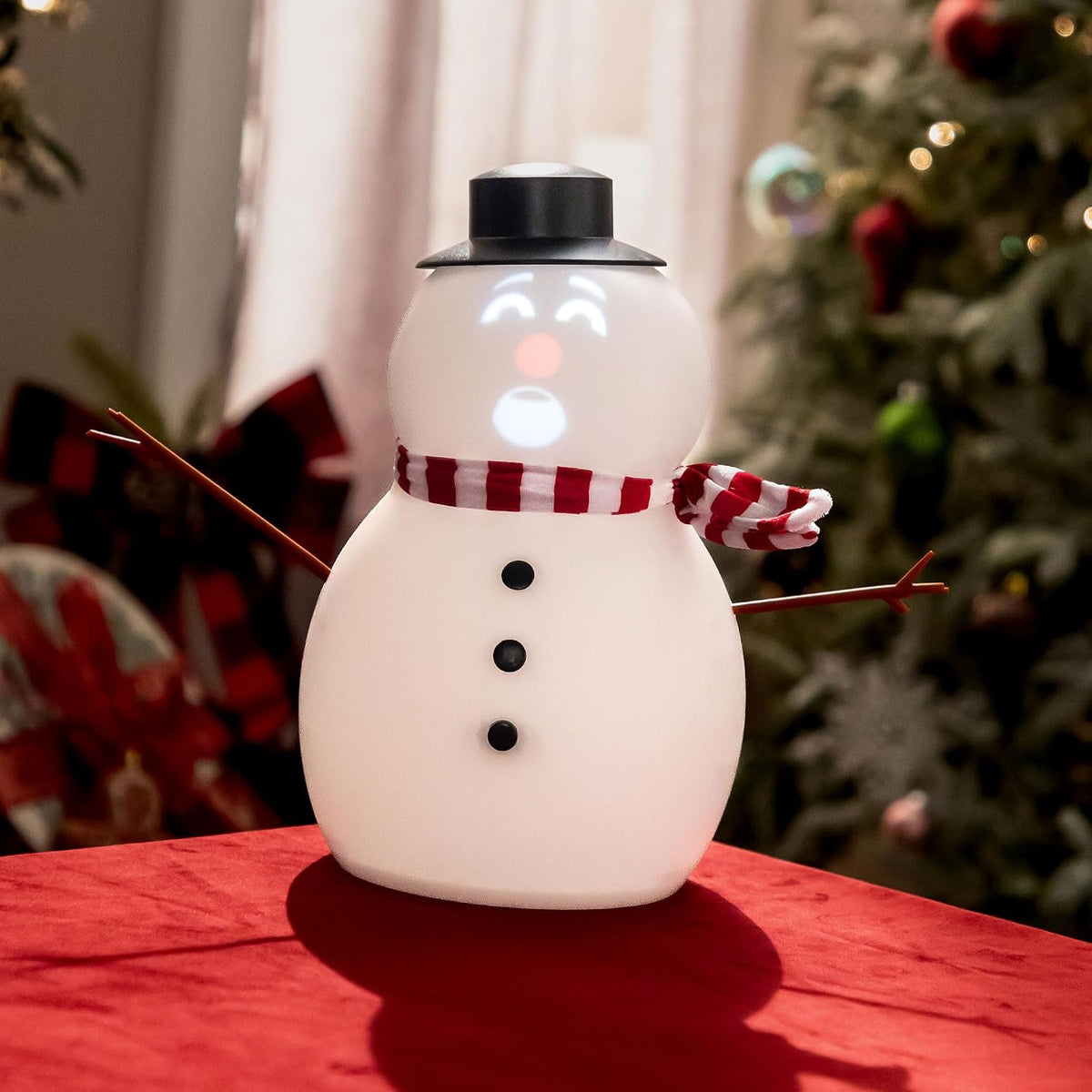 FrostByte Muñeco de nieve animado parlante con proyector y altavoz...