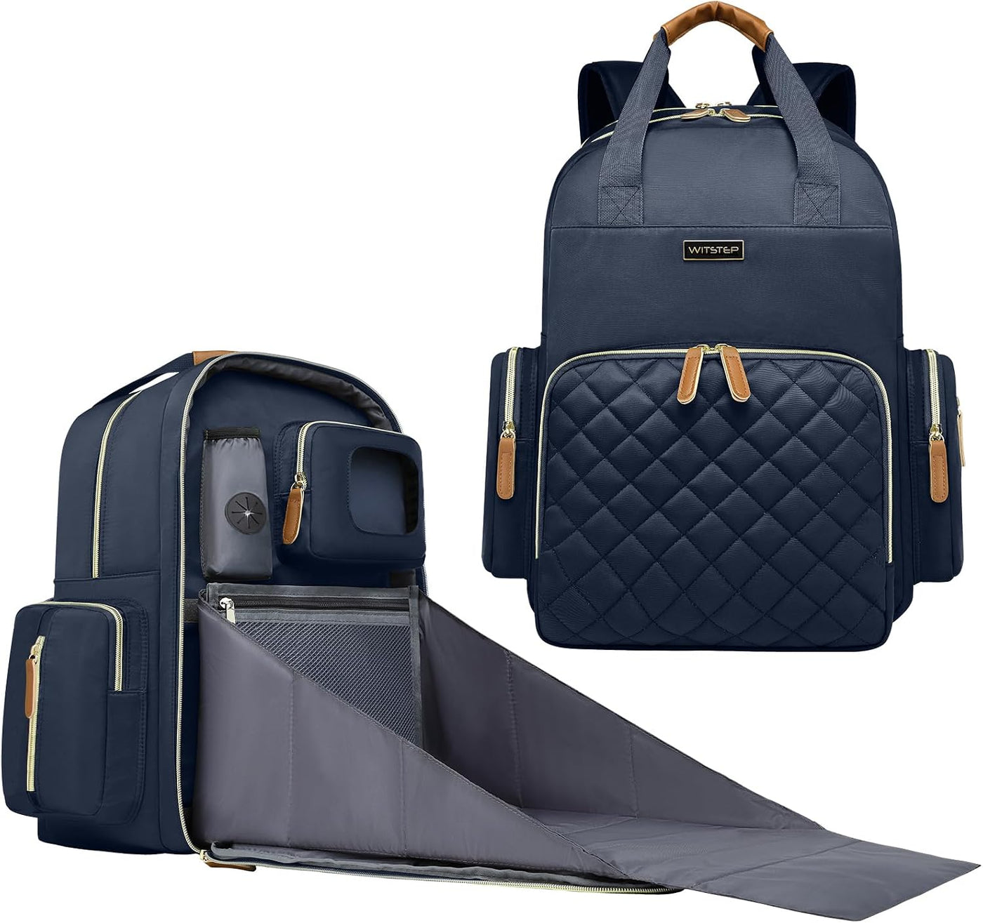 WITSTEP Mochila para pañales con cambiador, organizador de bolsas d...