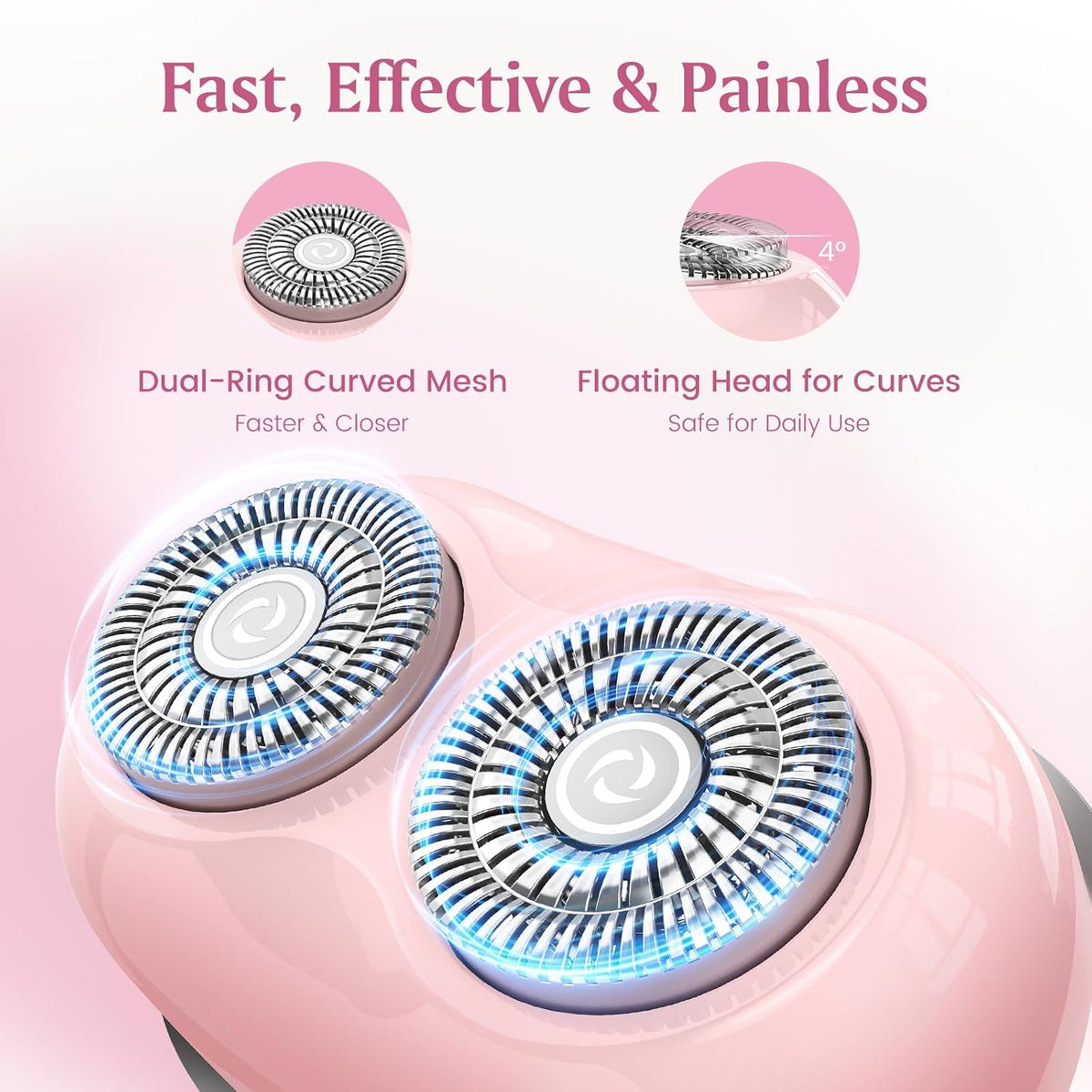 Brightup Depilación facial para mujeres - Afeitadora eléctrica sin...