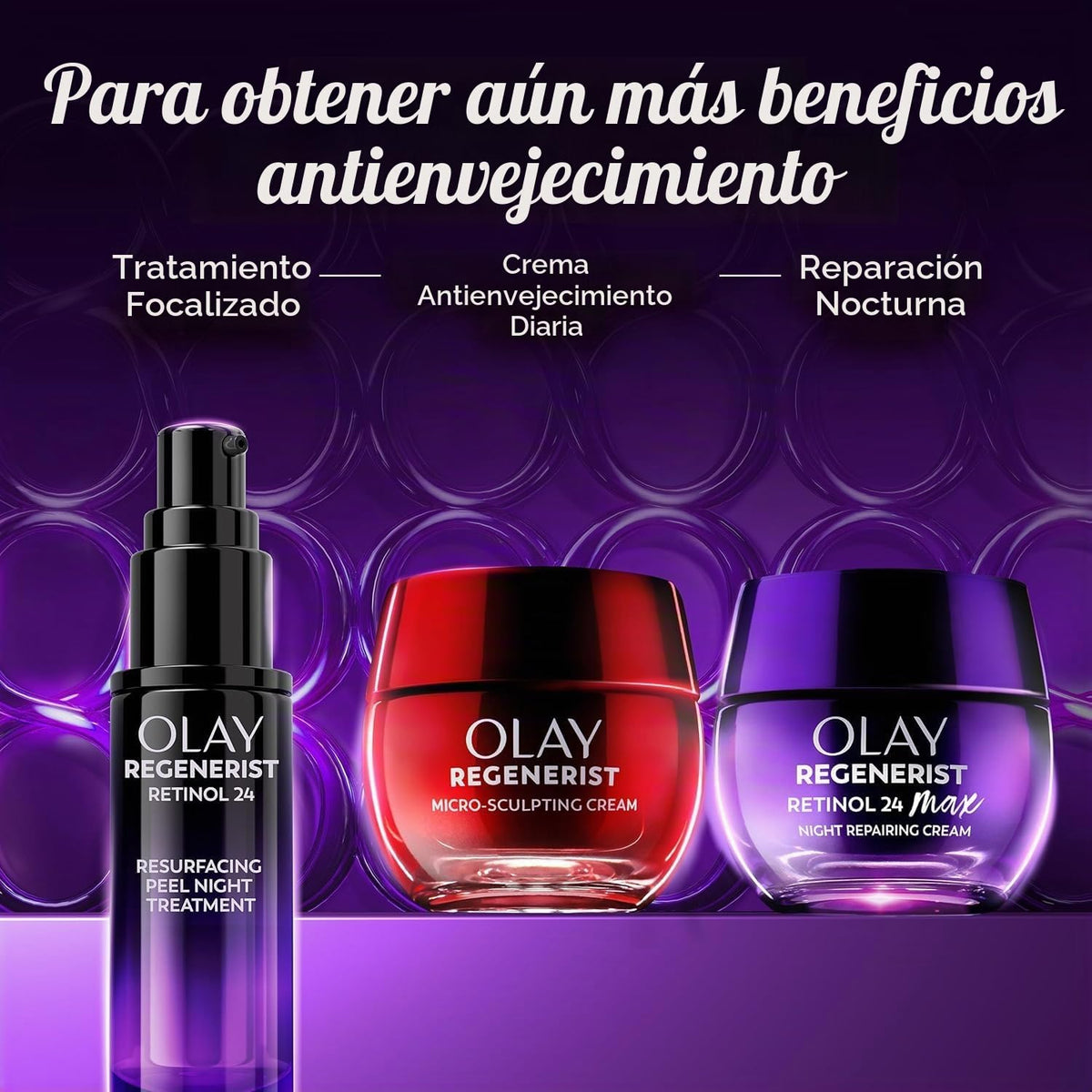 Olay Crema de noche de retinol para mujeres, MAX, hidratante facial...