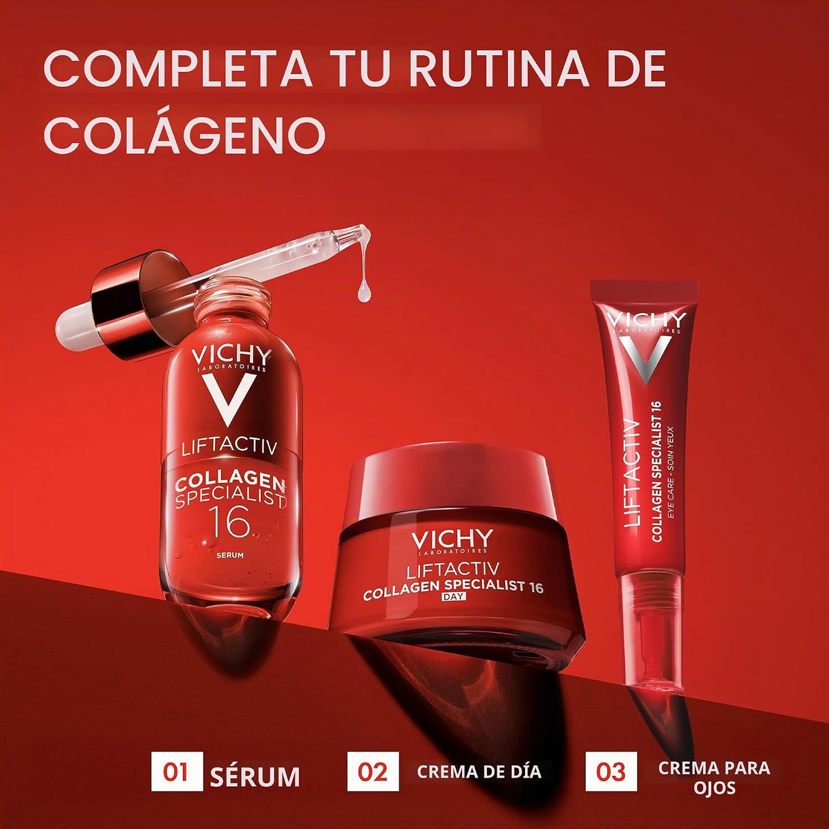 Vichy LiftActiv Collagen Specialist 16 - Suero facial de péptido de...