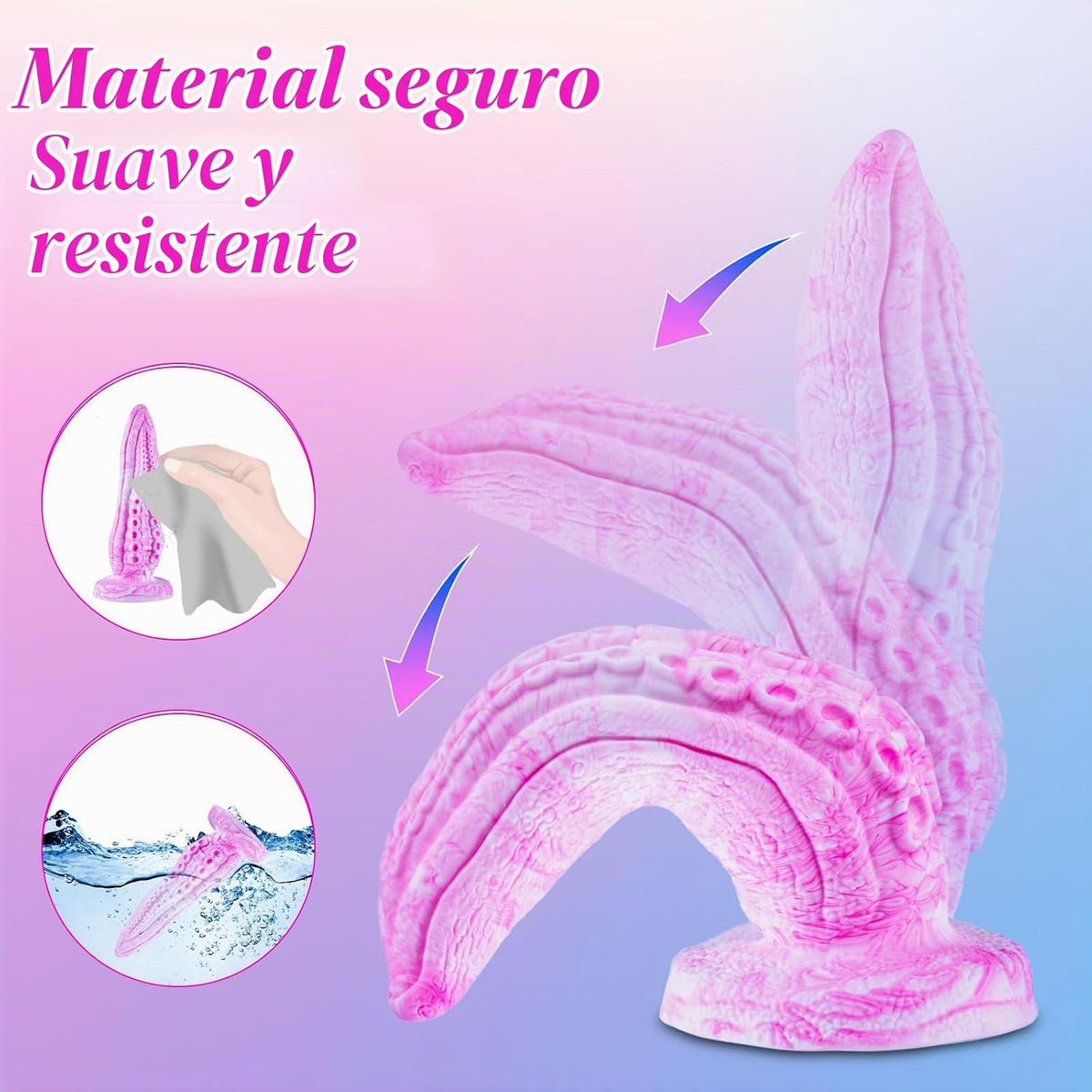 6 "7,6" 8,9 "silicona realista tentáculo pulpo monstruo consolador...