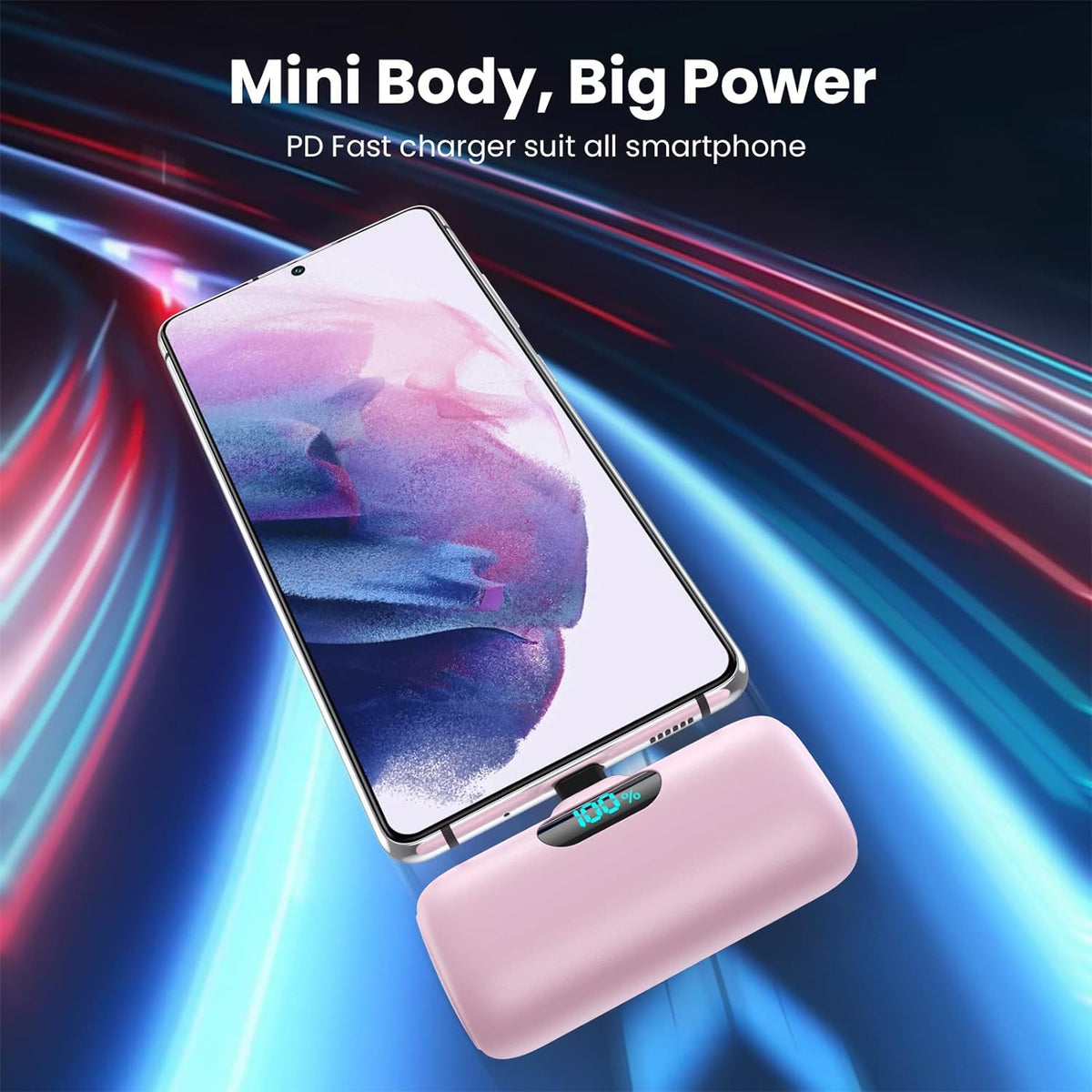 HETP Mini cargador portátil USB C, batería de carga rápida PD de 55...