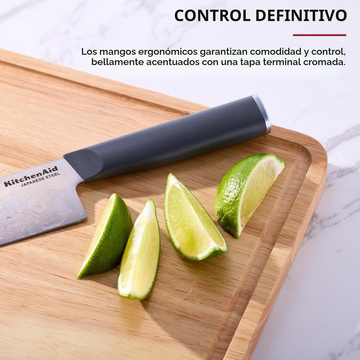 KitchenAid Juego de bloques de cuchillos naturales clásicos con afi...