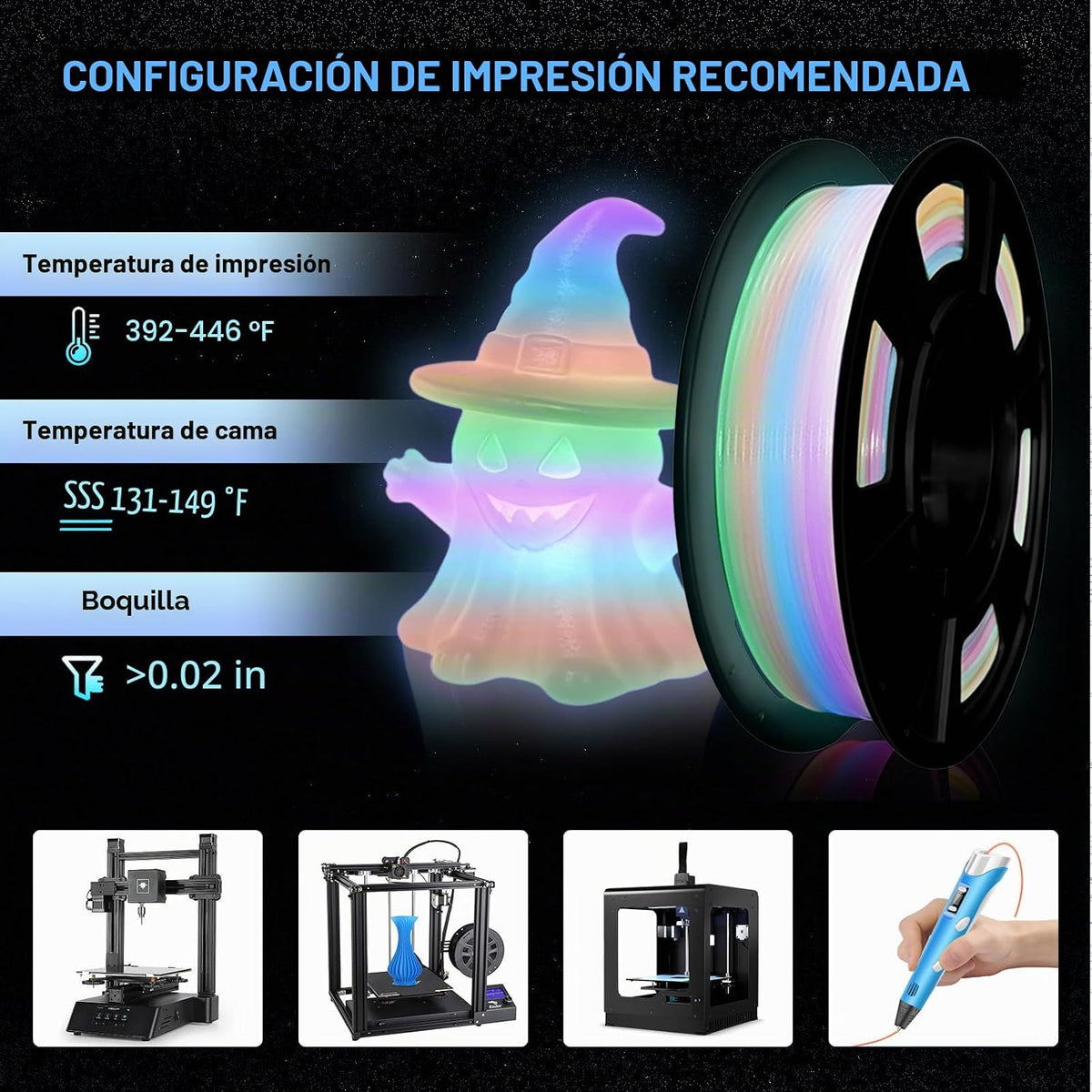 Frucindra Filamento de ácido poliláctico + para impresora 3D que br...