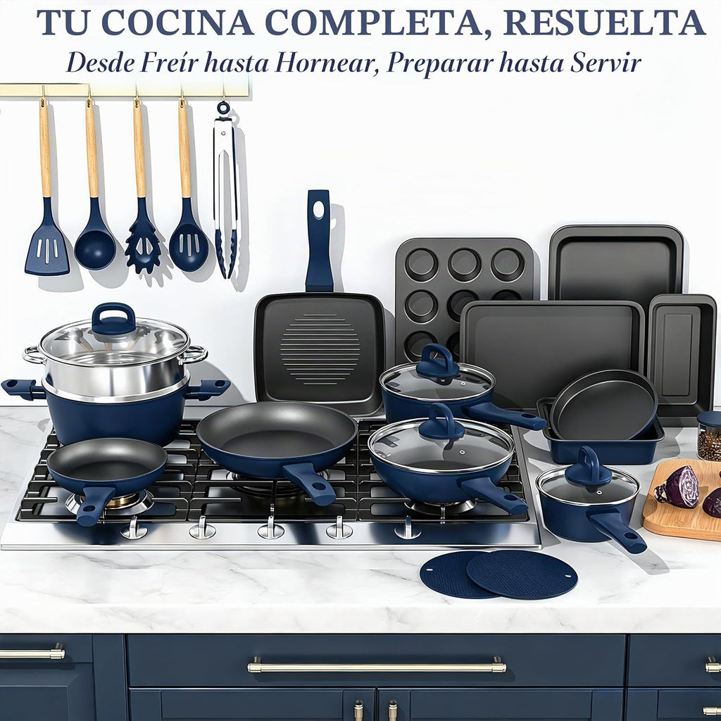 Umite Chef - Juego de ollas y sartenes antiadherentes para cocina d...