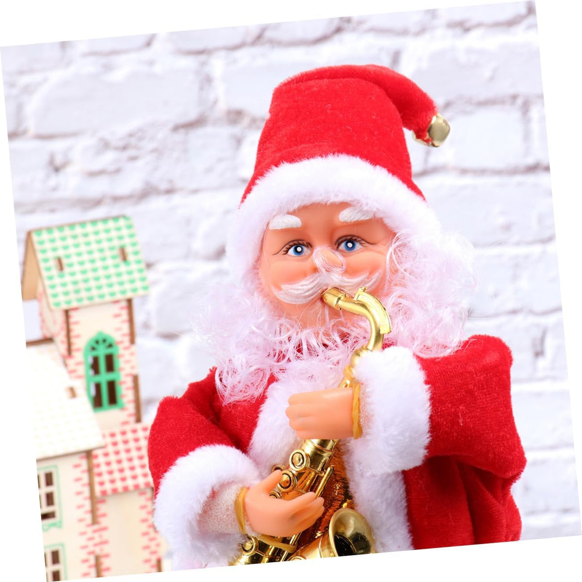 ORFOFE Muñeco de Papá Noel bailando que canta, funciona con pilas,...