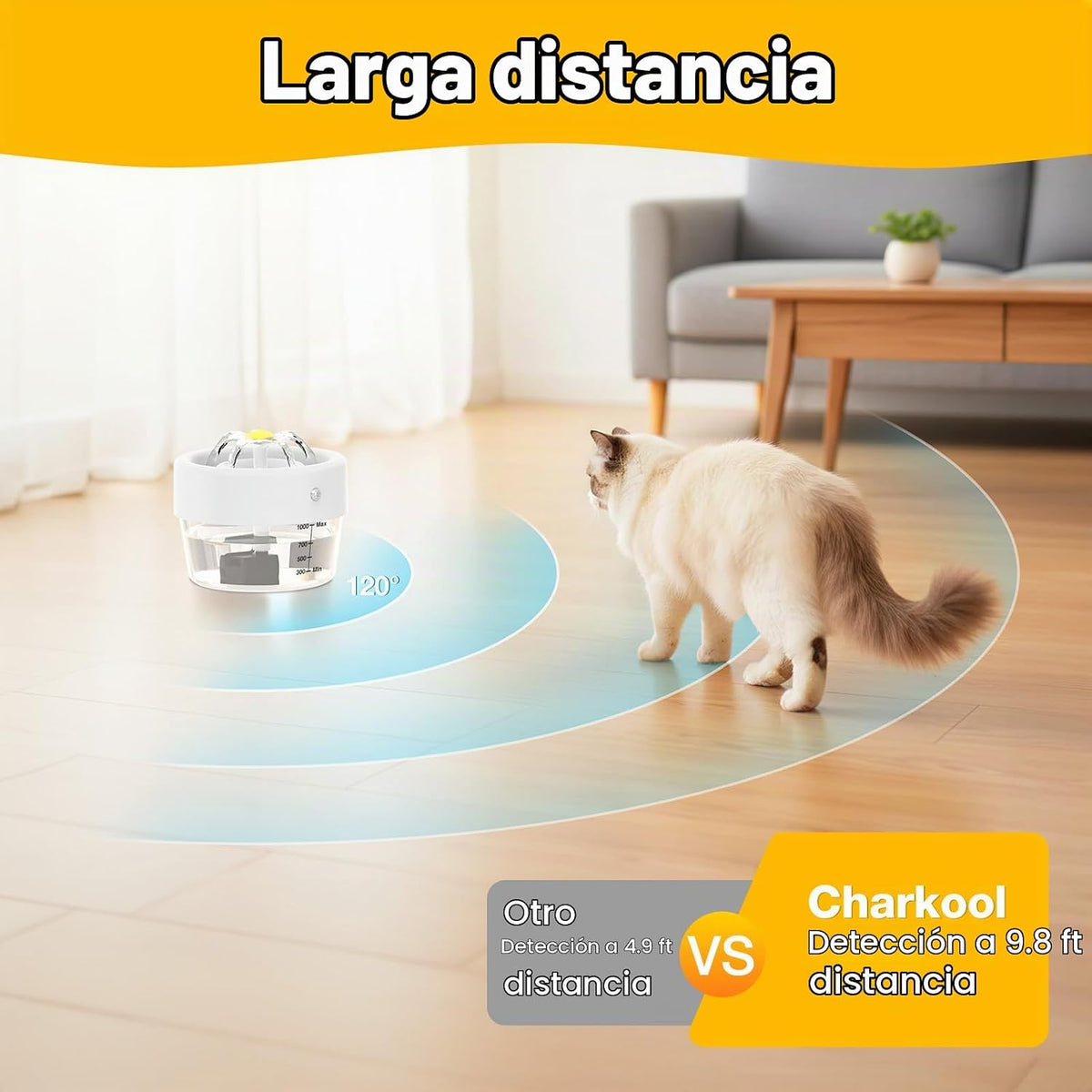 Fuente de agua para gatos, fuente de agua inalámbrica para gatos de...