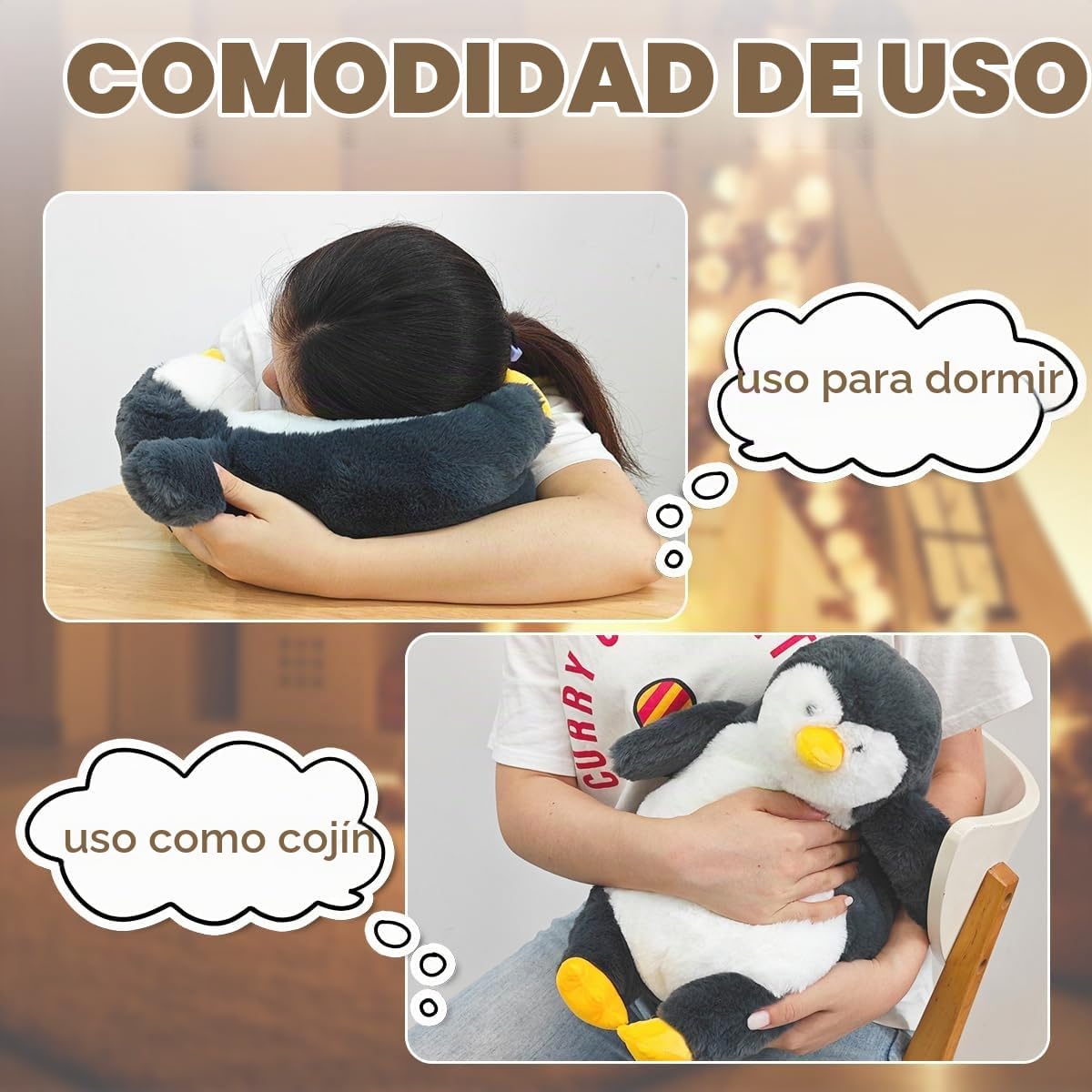 ARELUX Almohada de Peluche de Pingüino Grande de 22 Pulgadas Animal...