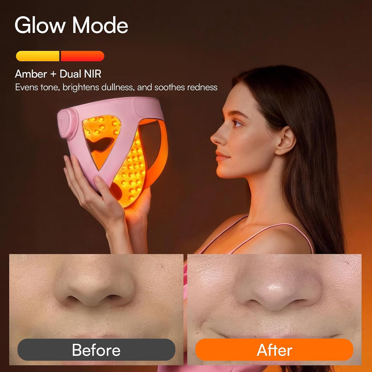 INIA Glow 4D Máscara inalámbrica de terapia de luz roja para cara,...