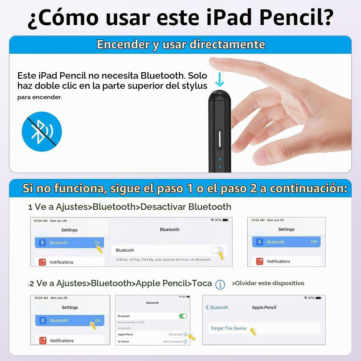 Lápiz óptico para iPad A16\/11ª generación (2018-2026), paquete de...