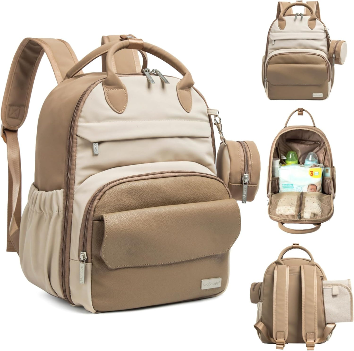 KeaBabies Mochila para pañales, bolsa de viaje para pañales (café,...