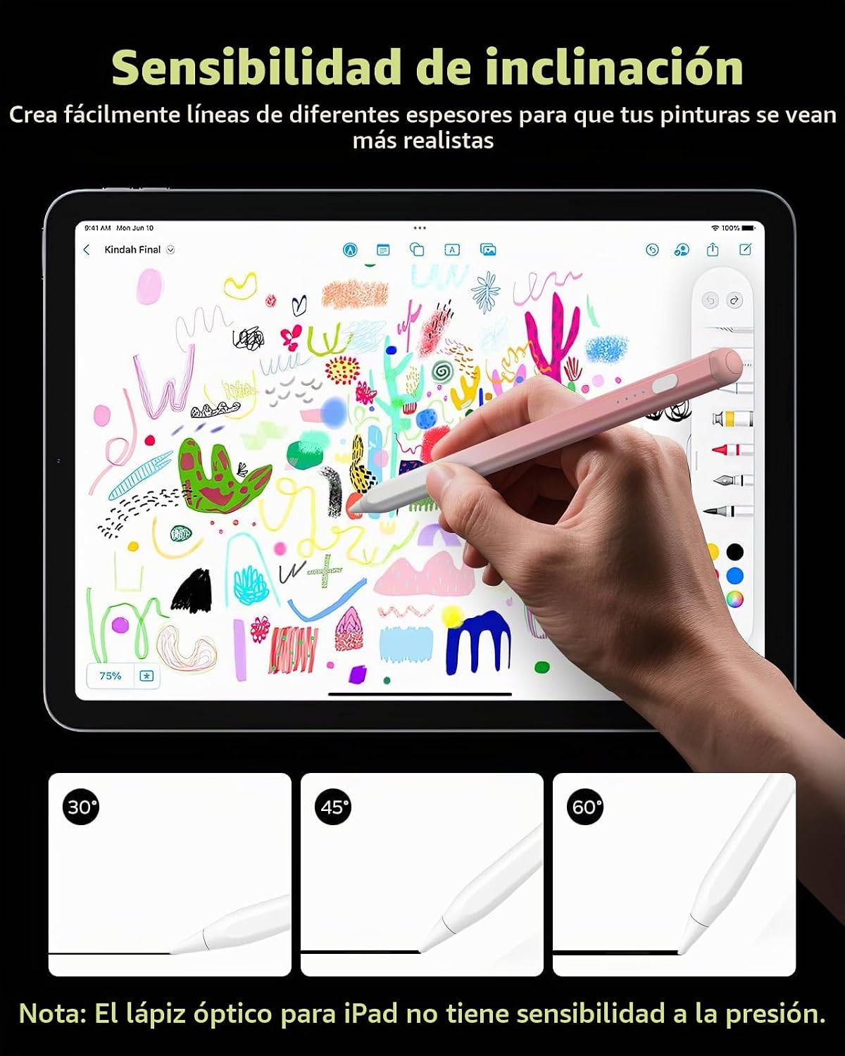 Moko Lápiz para iPad (A16) 11ª 10ª generación, carga rápida USB-C |...