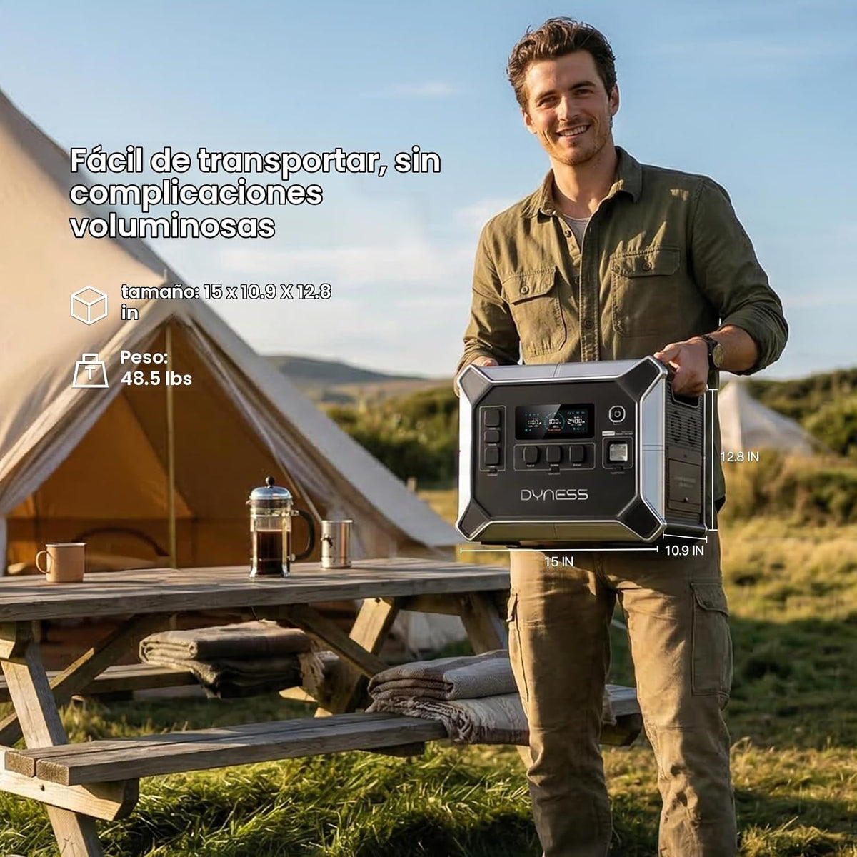 DYNESS LiFePO4 - Generador solar de 2048 Wh con panel solar plegabl...