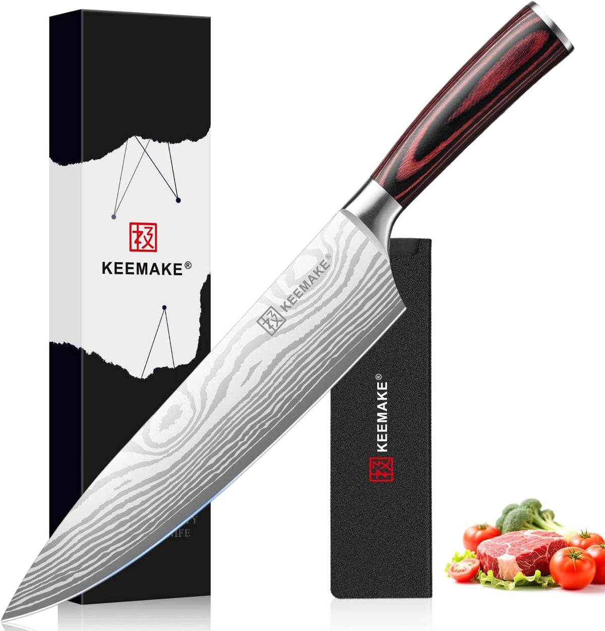Cuchillo de chef KEEMAKE de 8 pulgadas - Cuchillo de cocina ultra a...
