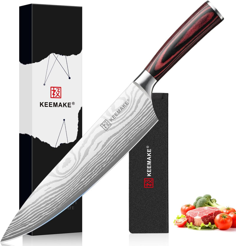 Cuchillo de chef KEEMAKE de 8 pulgadas - Cuchillo de cocina ultra a...