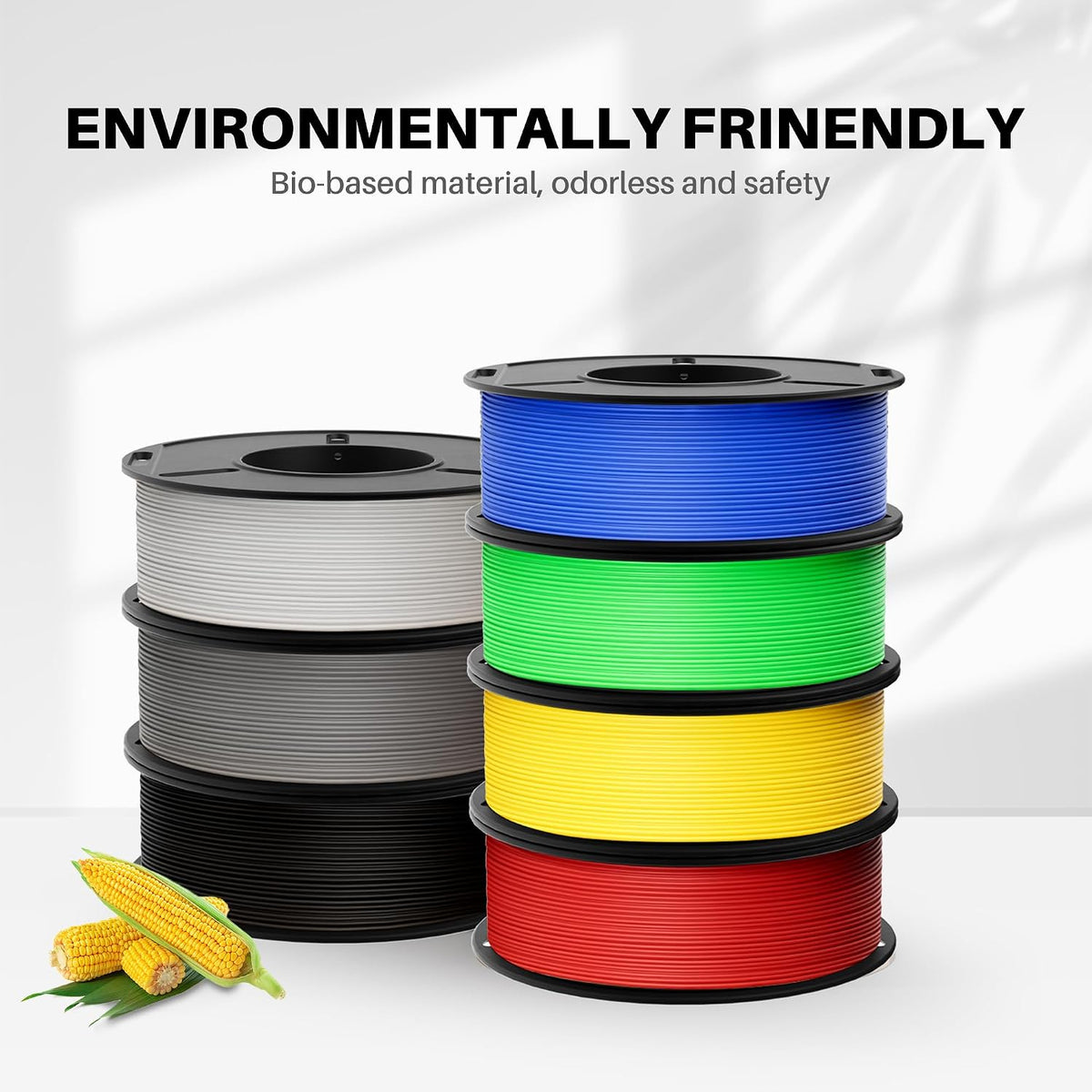 ELEGOO Paquete de filamentos para impresora 3D PLA+ de 0.07 in, 8.8...