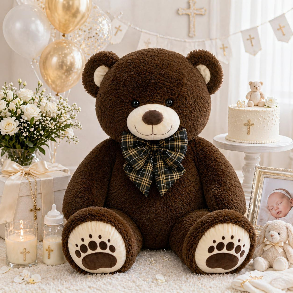 Karister Lifesize - Oso de peluche gigante de 4 pies, animal de pel...