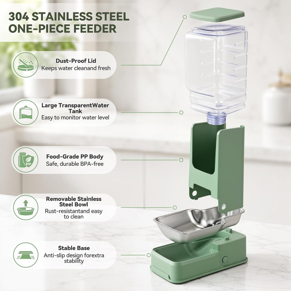 Paquete de 2 alimentadores automáticos para gatos, dispensador de a...