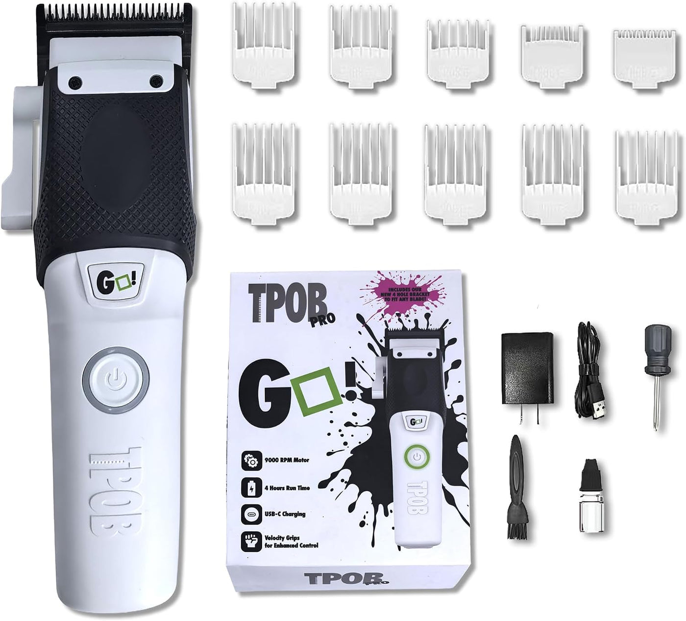 TPOB GO Barber - Cortapelos para hombre 9000 RPM con empuñaduras de...