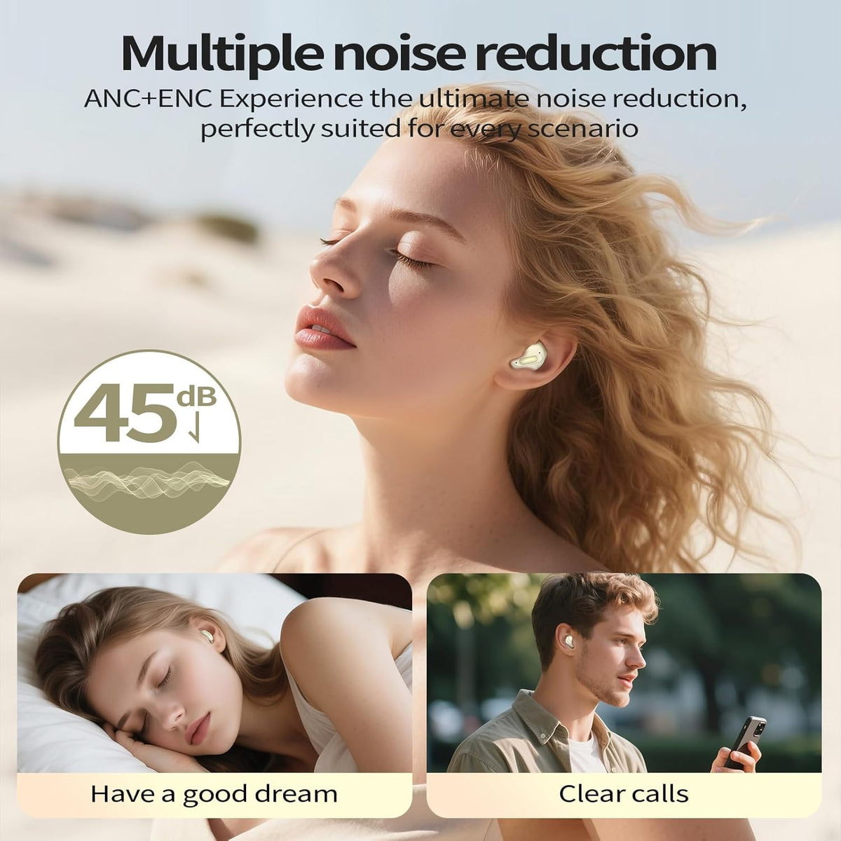VEKJ Auriculares para dormir 2026 con Bluetooth de 5.4 pulgadas con...