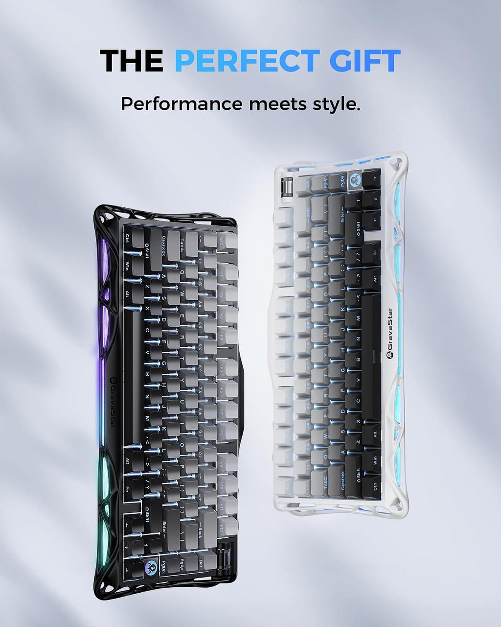 GravaStar Mercury K1 75% teclado mecánico inalámbrico para juegos,...