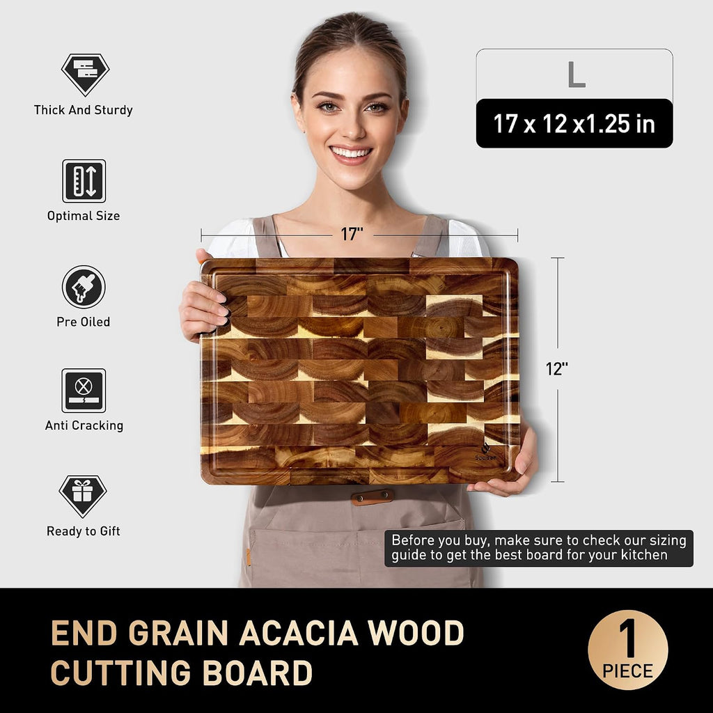 Tabla de cortar de fibra de madera para cocina con pies antidesliza...