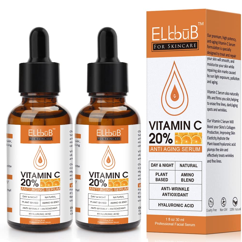 Suero de vitamina C prémium al 20% para la cara con ácido hialuróni...