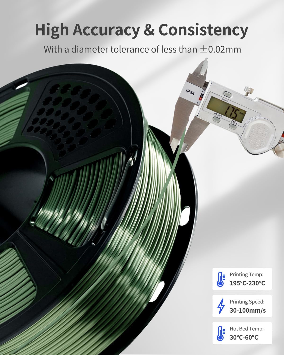 Filamento de seda PLA 1.75mm, filamento para impresora 3D de aspect...