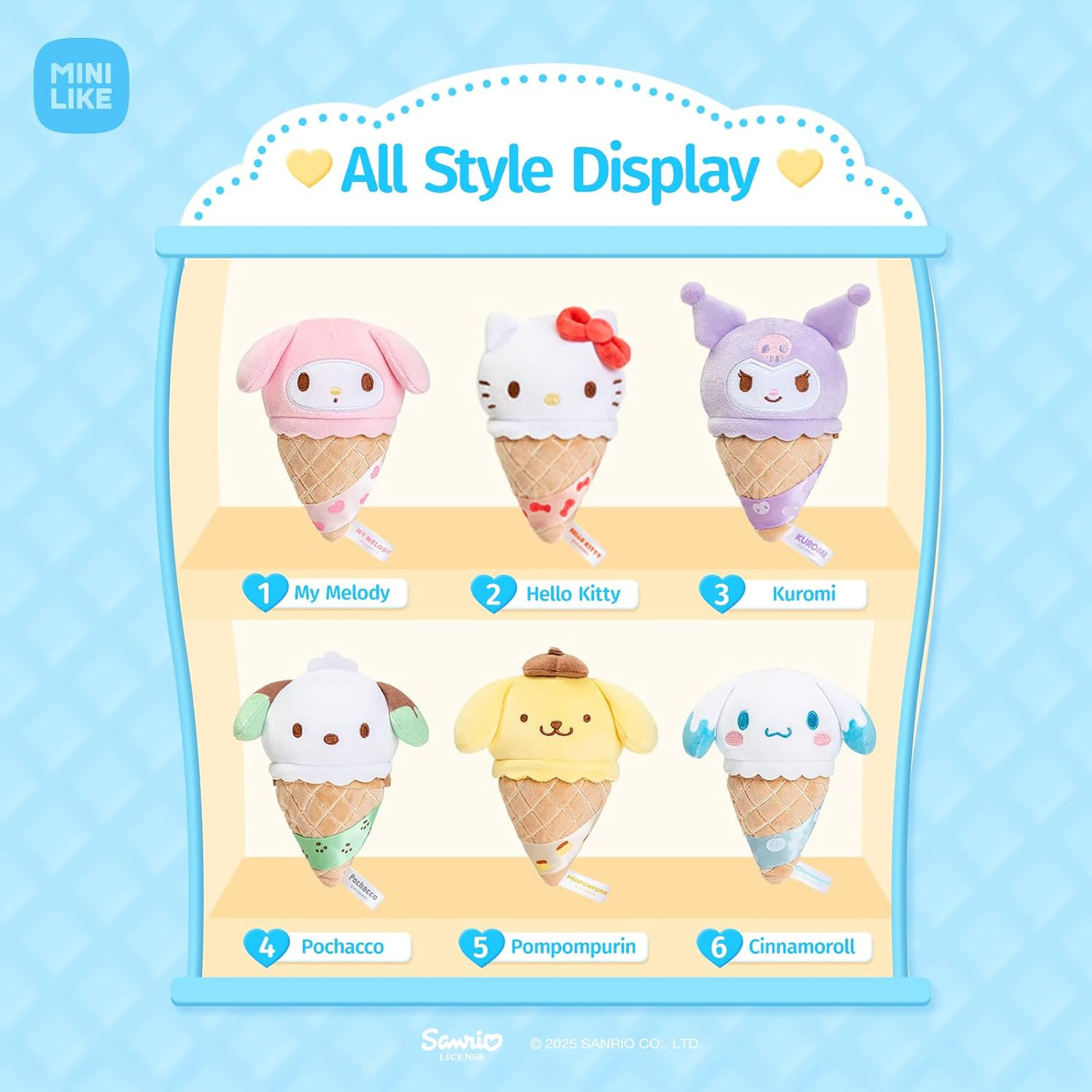 MINI LIKE Sanrio Caja ciega Hello Kitty Kuromi My Melody Cinnamorol...