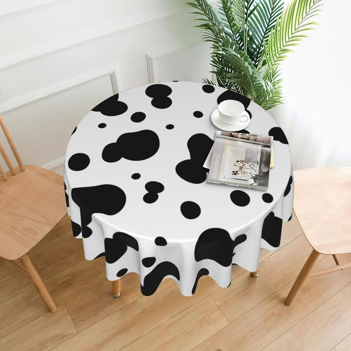 KTLYSMDX Mantel redondo de vaca Stria de 60 pulgadas, tela decorati...
