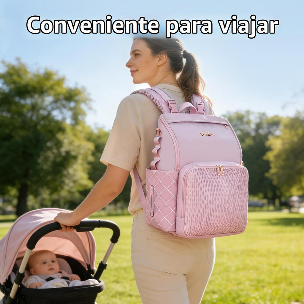 vosmles Elegante bolsa de pañales para bebé, bolsa de bebé con camb...