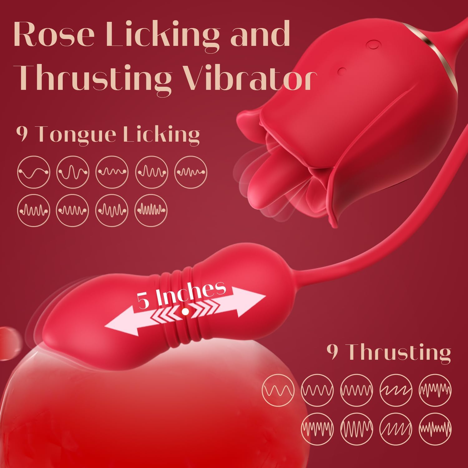 Vibrador de juguete de rosa para adultos, juguetes sexuales MOOLIGI...
