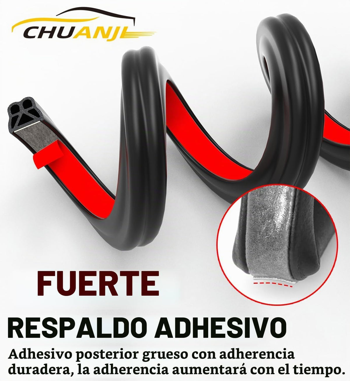 CHUANJI Tira de sellado de puerta de auto, estructura piramidal, bu...