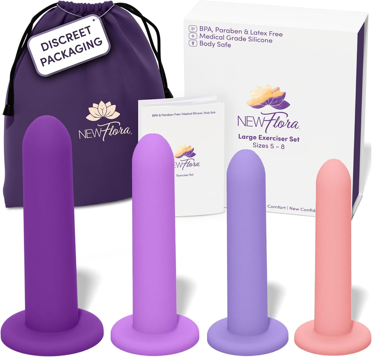 NewFlora Juego de 4 varitas de silicona grandes con succión manos l...