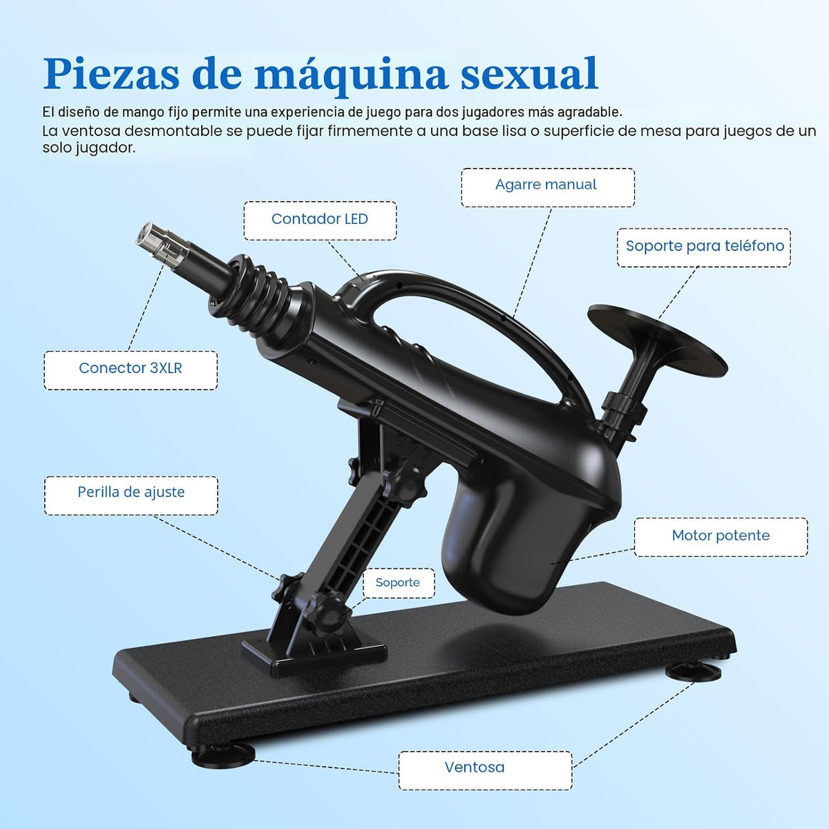 Amausen Máquina sexual de empuje, 2 consoladores blancos lisos de t...