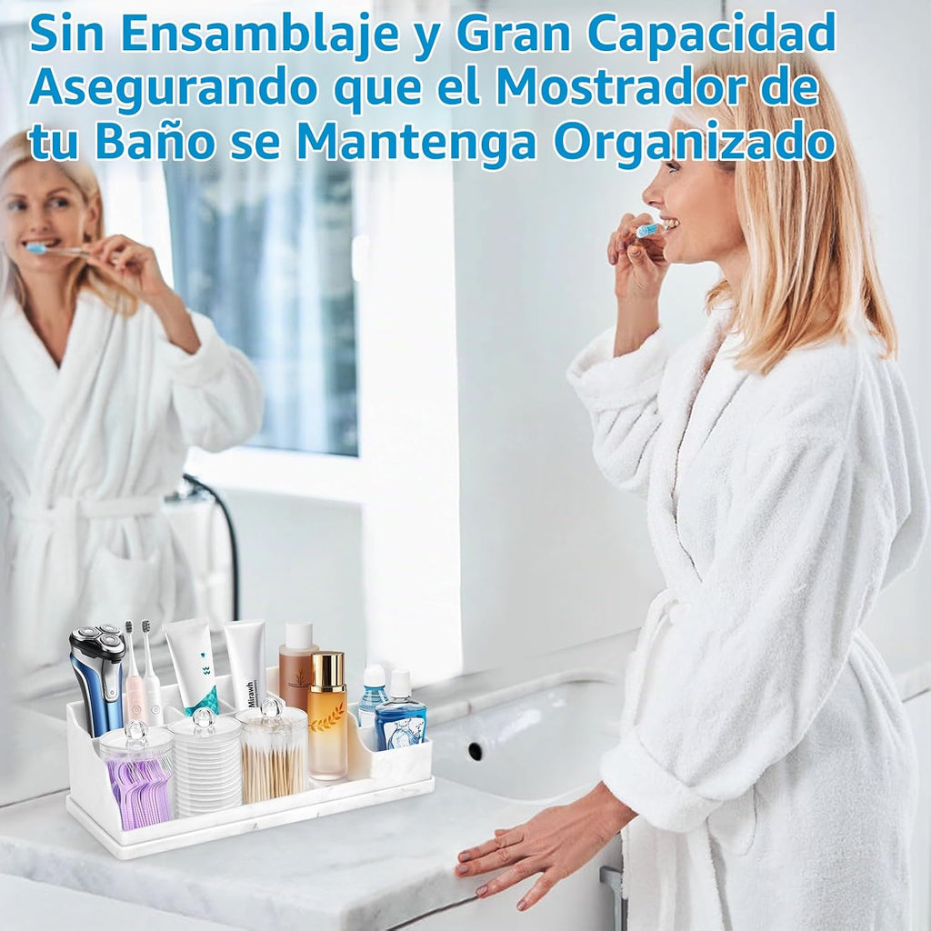 Organizador de mostrador de baño, soportes grandes de silicona blan...