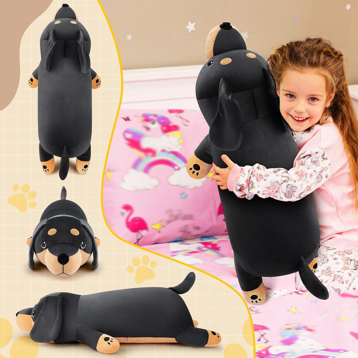 Peluche de Perro Salchicha Negro Gigante de 30'' - Animal d...
