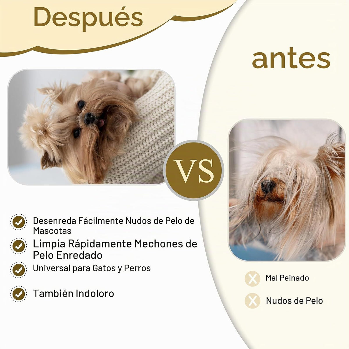 Kit de aseo para gatos y perros, removedor de pelo mate para gatos,...