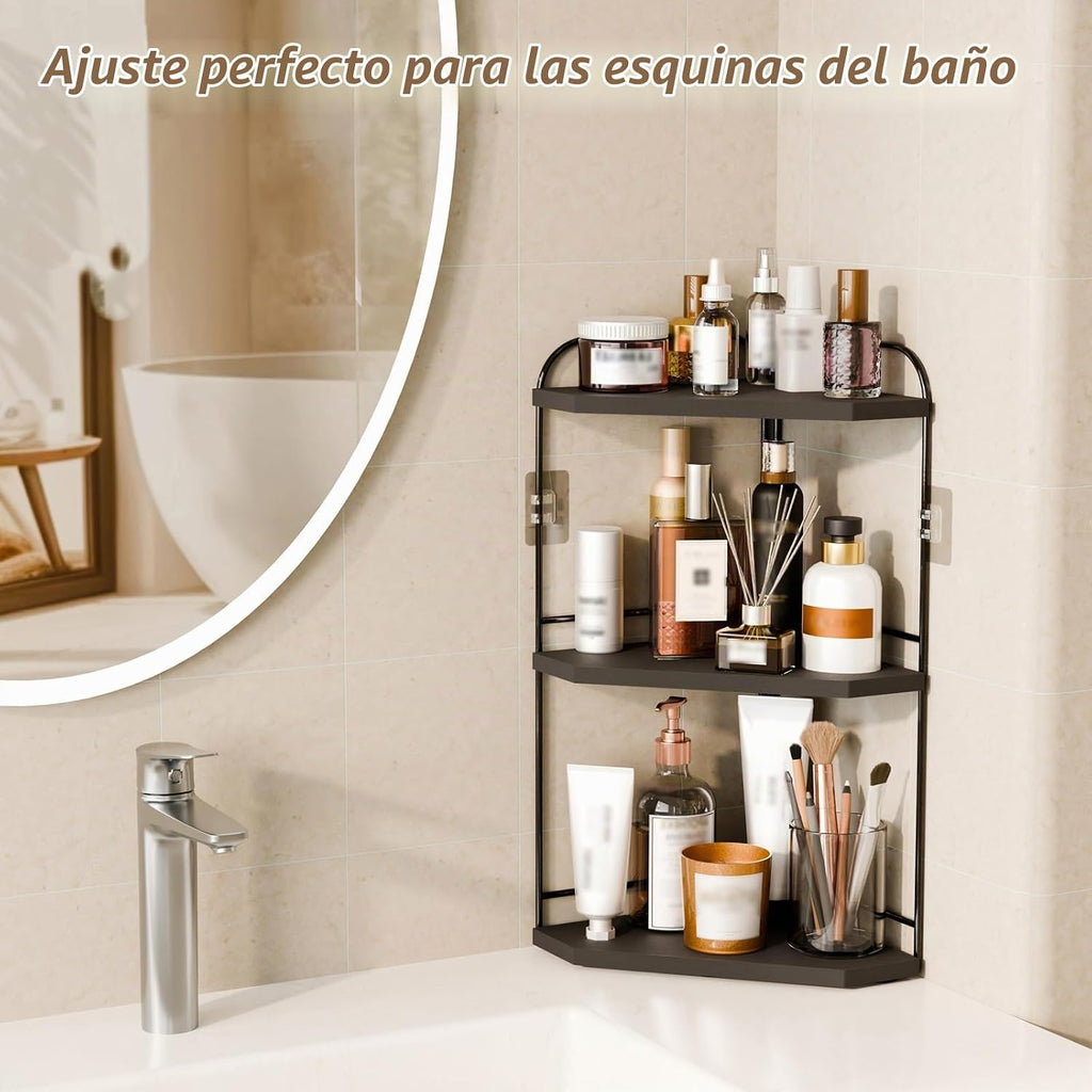 Naeqieo Organizador esquinero de encimera de baño, organizador de e...