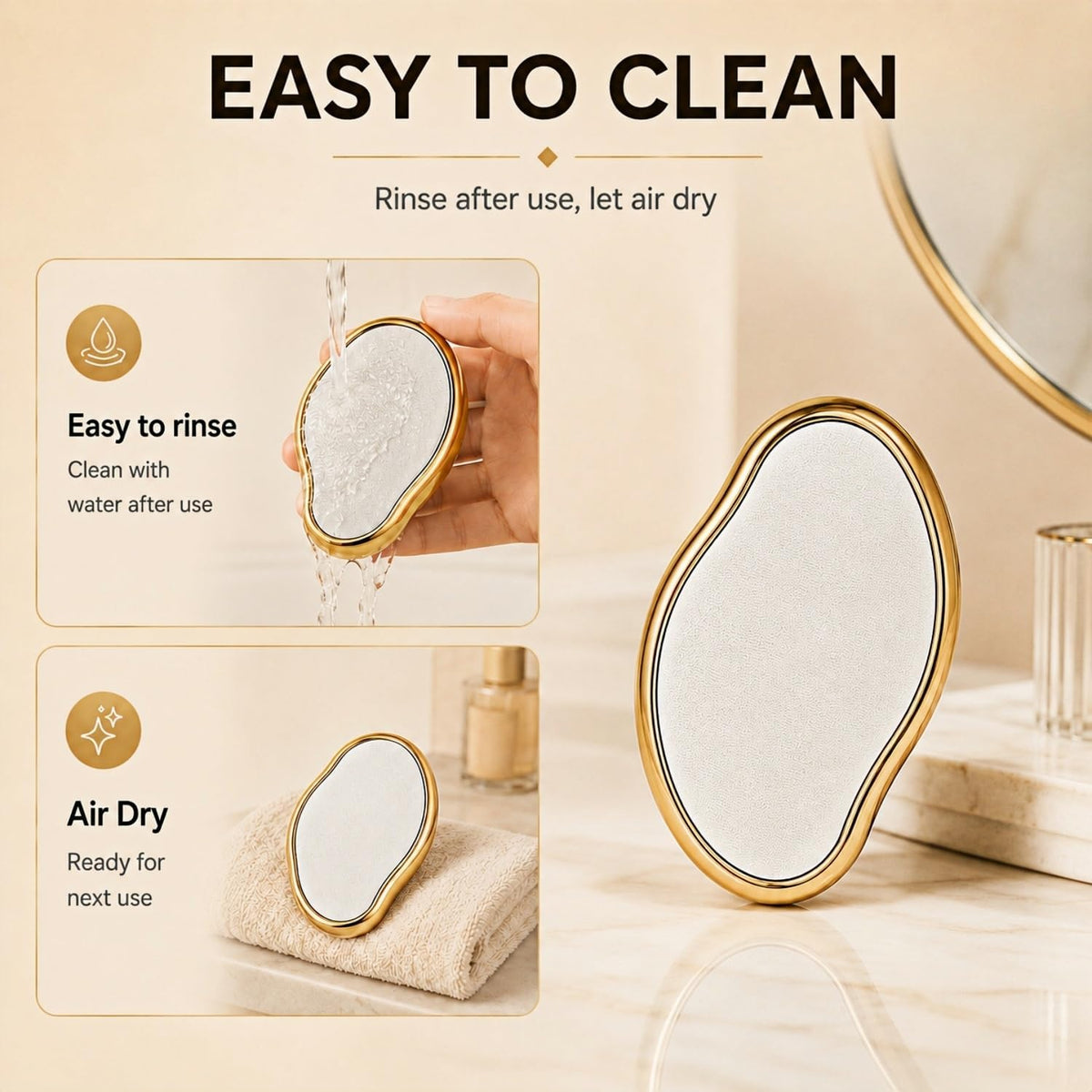 Borrador de pelo de cristal para mujeres y hombres, herramienta exf...