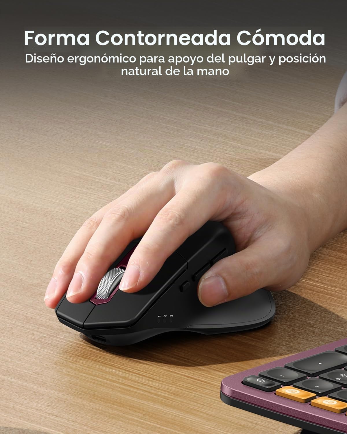 ProtoArc Teclado y Ratón Inalámbrico Ergonómico, EKM01 Plus Combo d...