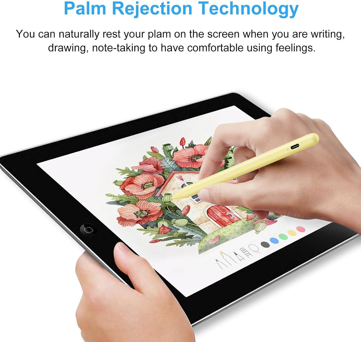 Lápiz digital para iPad (2024-2018) con carga rápida y rechazo de p...