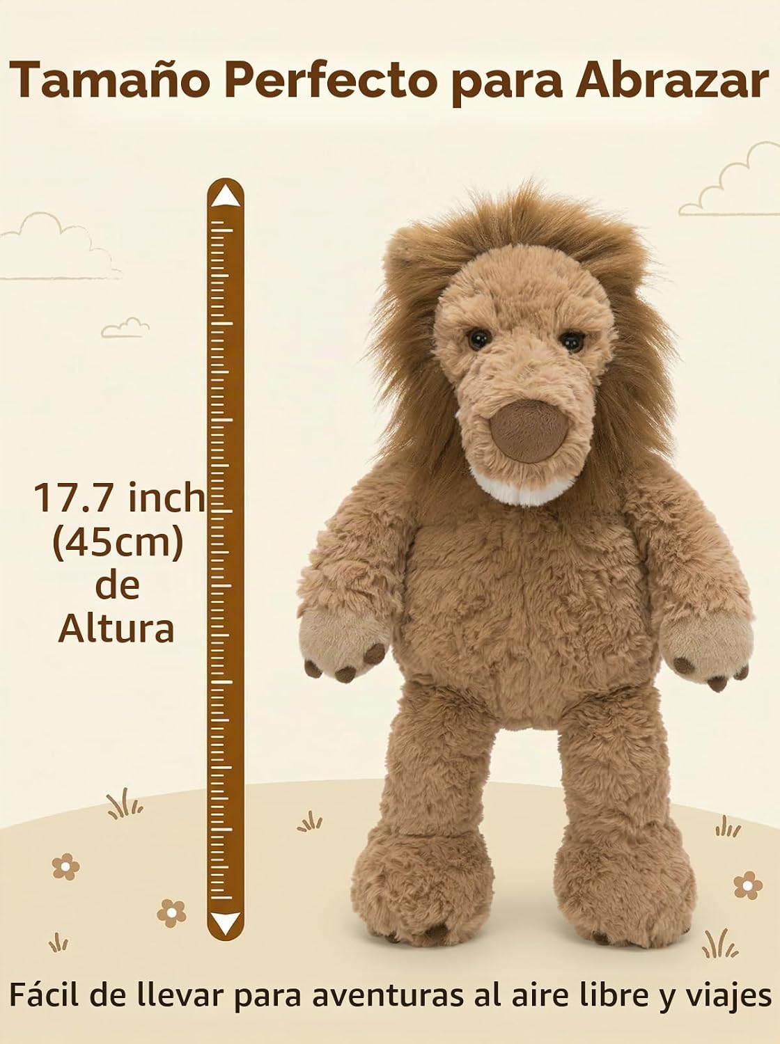 MaoGoLan Lindo León de Peluche 45 cm - León Acogedor de Peluche con...