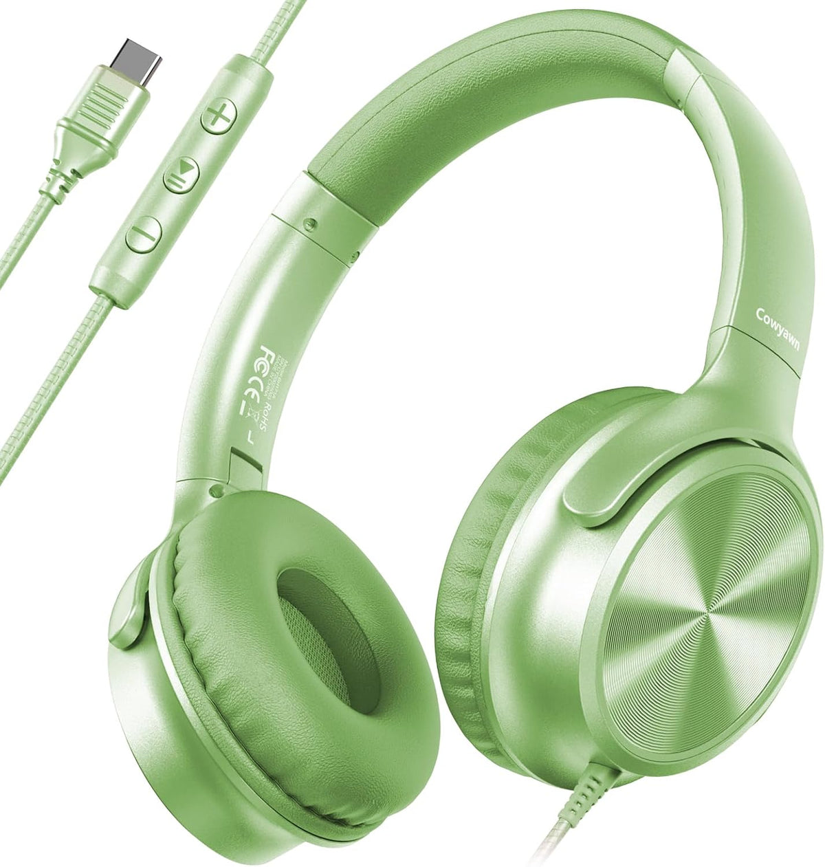 Cowyawn Auriculares USB C con cable, auriculares USB C con cable co...