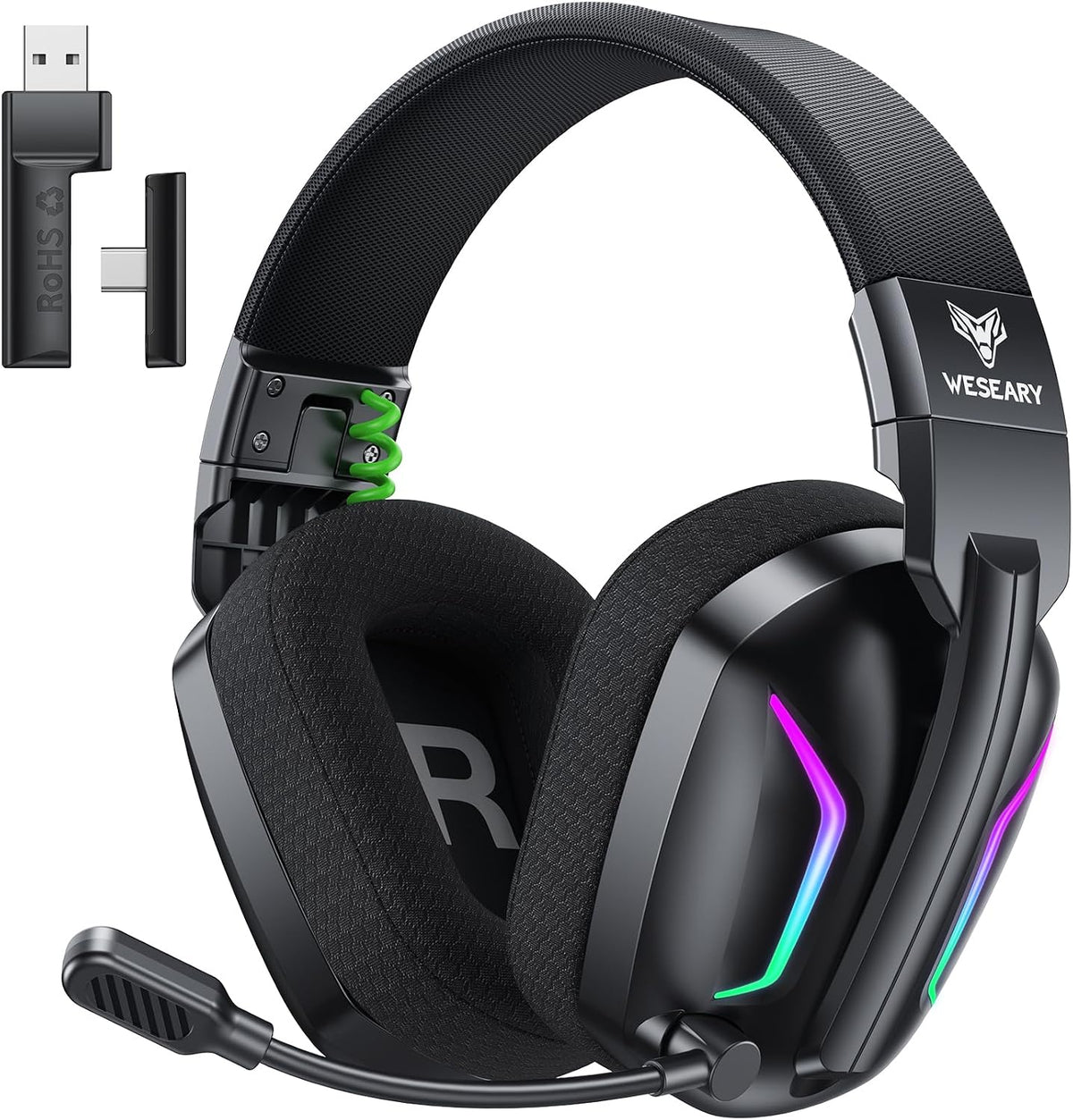 WESEARY Auriculares inalámbricos para juegos para PS5, PS4, PC, Swi...